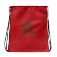 Sac à cordon drapeau maroc coton polyester léger sportif
