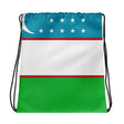 Sac à cordon drapeau ouzbékistan coton polyester léger