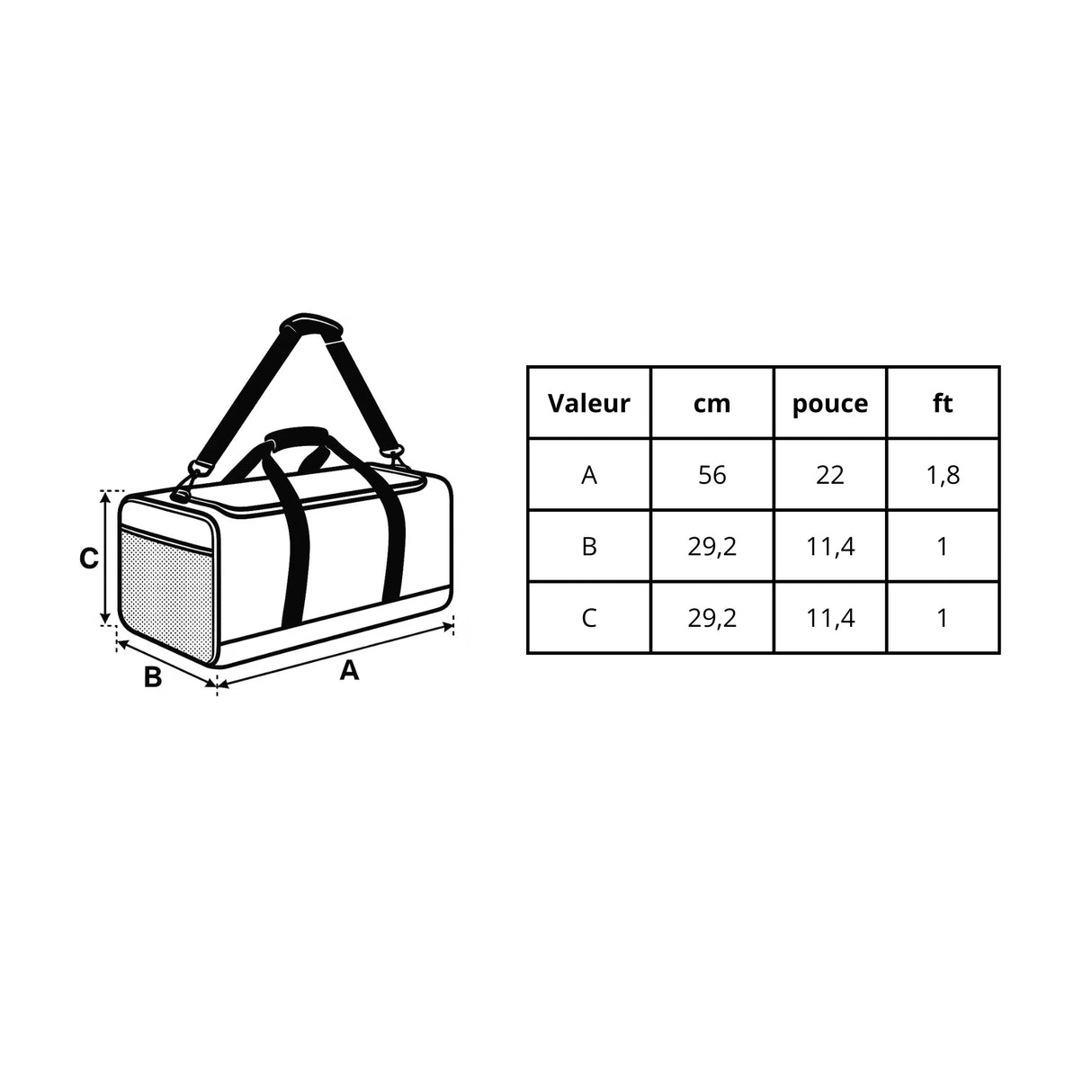 Sac de voyage drapeau guernesey polyester sangle matelassée