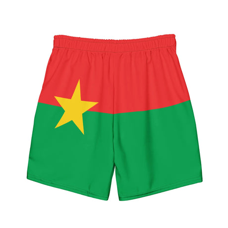 Short de bain drapeau burkina faso tissu léger séchage rapide