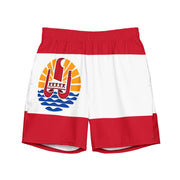 Short de bain drapeau polynésie française tissu léger