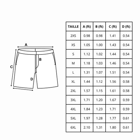 Short de bain liban tissu léger doublure douce séchage rapide