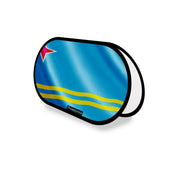 Support publicitaire ovale aruba léger facile à installer