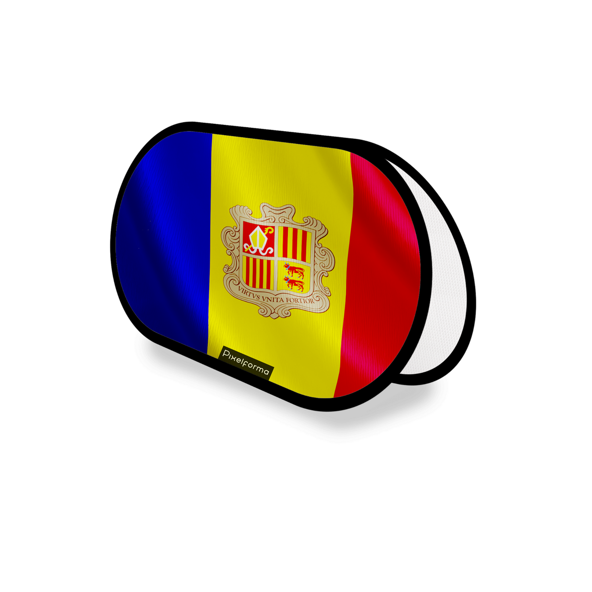Support publicitaire ovale drapeau andorre en polyester - pixelforma