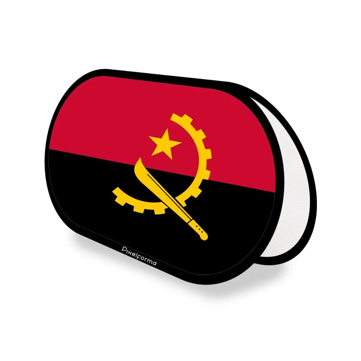 Support publicitaire Ovale Drapeau Angola en Polyester - Pixelforma 