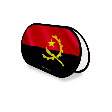 Support publicitaire ovale drapeau angola en polyester - pixelforma