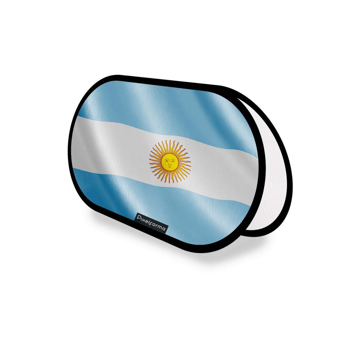 Support publicitaire ovale drapeau argentine en polyester - pixelforma