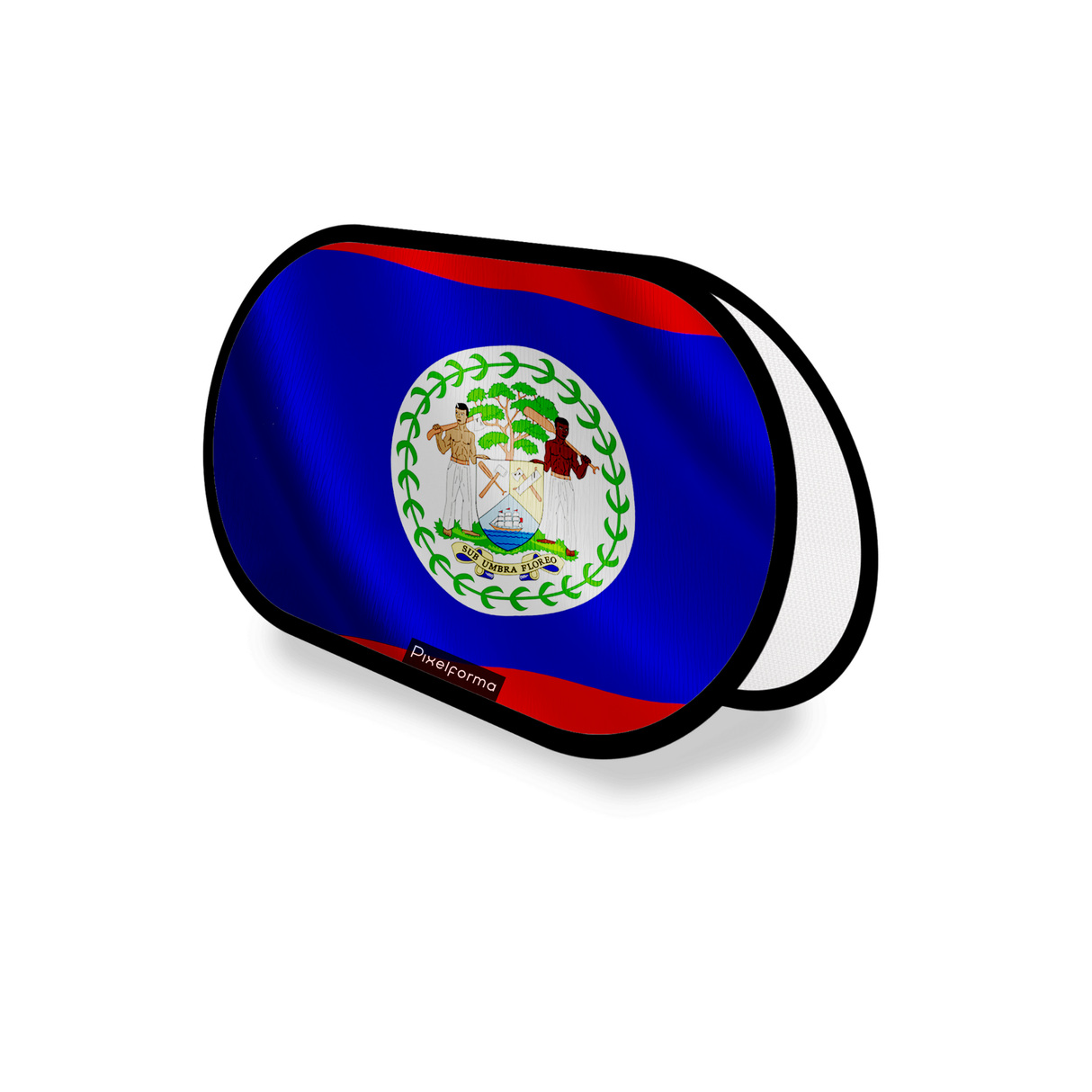 Support publicitaire ovale drapeau belize en polyester - pixelforma