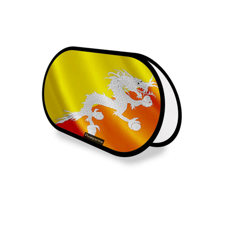 Support publicitaire ovale drapeau bhoutan léger facile installer