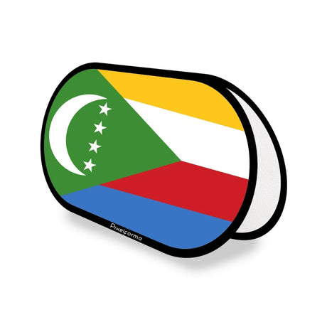 Support publicitaire ovale drapeau comores en polyester - pixelforma