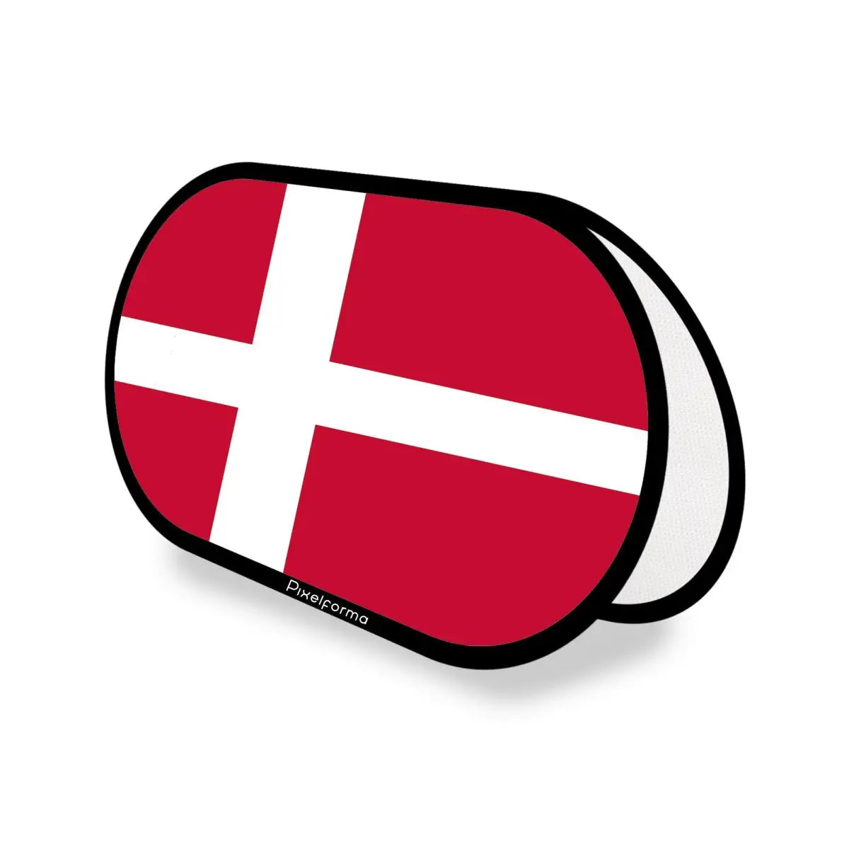 Support publicitaire Ovale Drapeau Danemark en Polyester - Pixelforma 