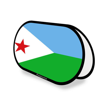 Support publicitaire ovale Drapeau de Djibouti - Pixelforma