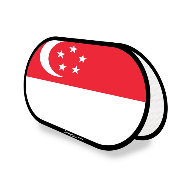 Support publicitaire ovale Drapeau de Singapour - Pixelforma