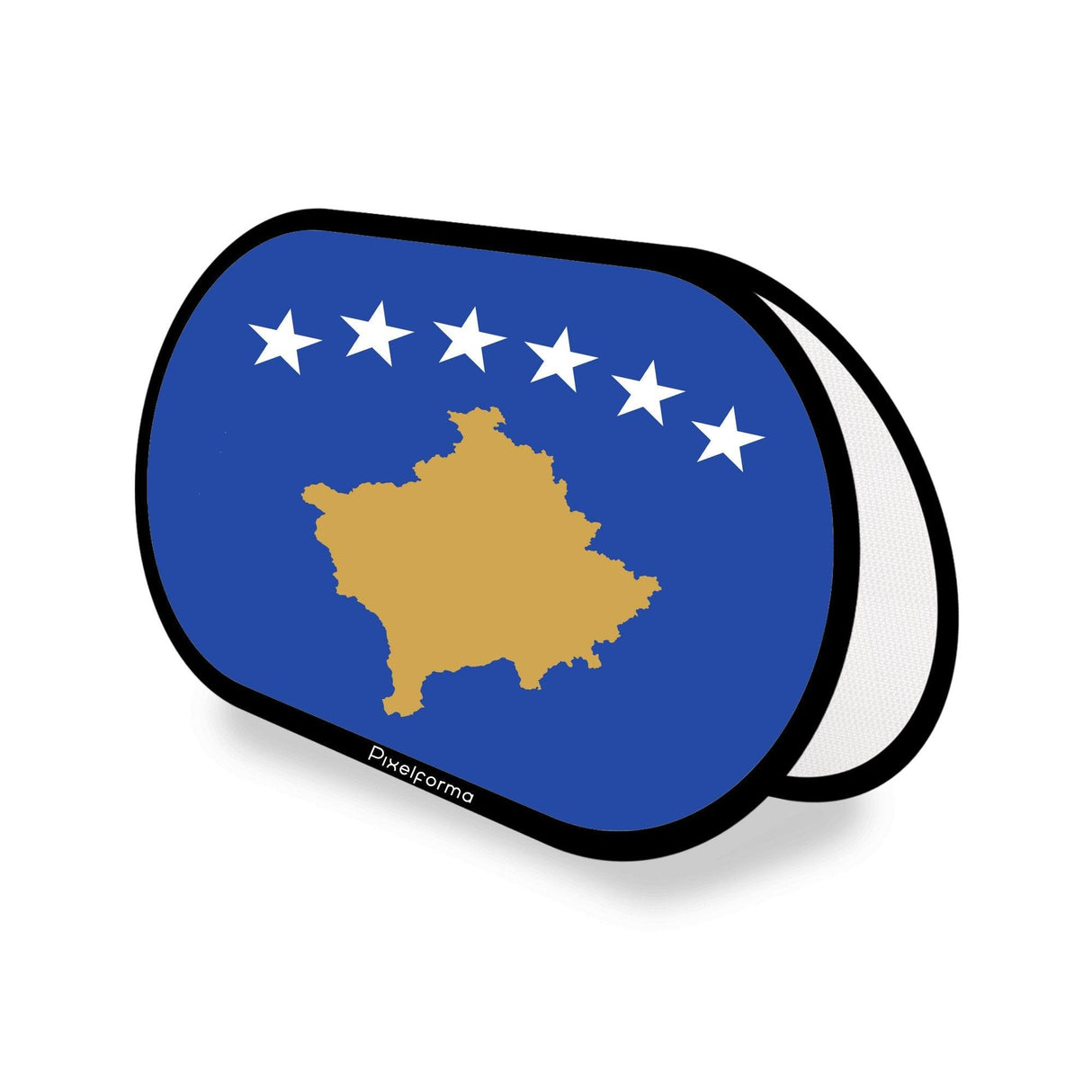 Support publicitaire ovale Drapeau du Kosovo - Pixelforma