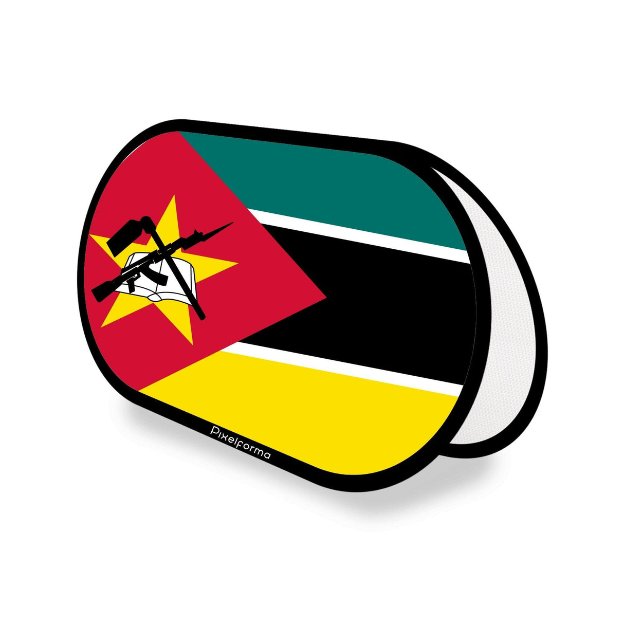 Support publicitaire ovale Drapeau du Mozambique - Pixelforma