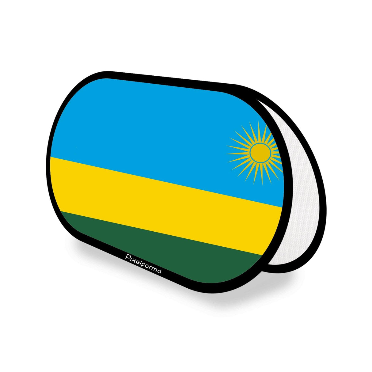 Support publicitaire ovale Drapeau du Rwanda - Pixelforma