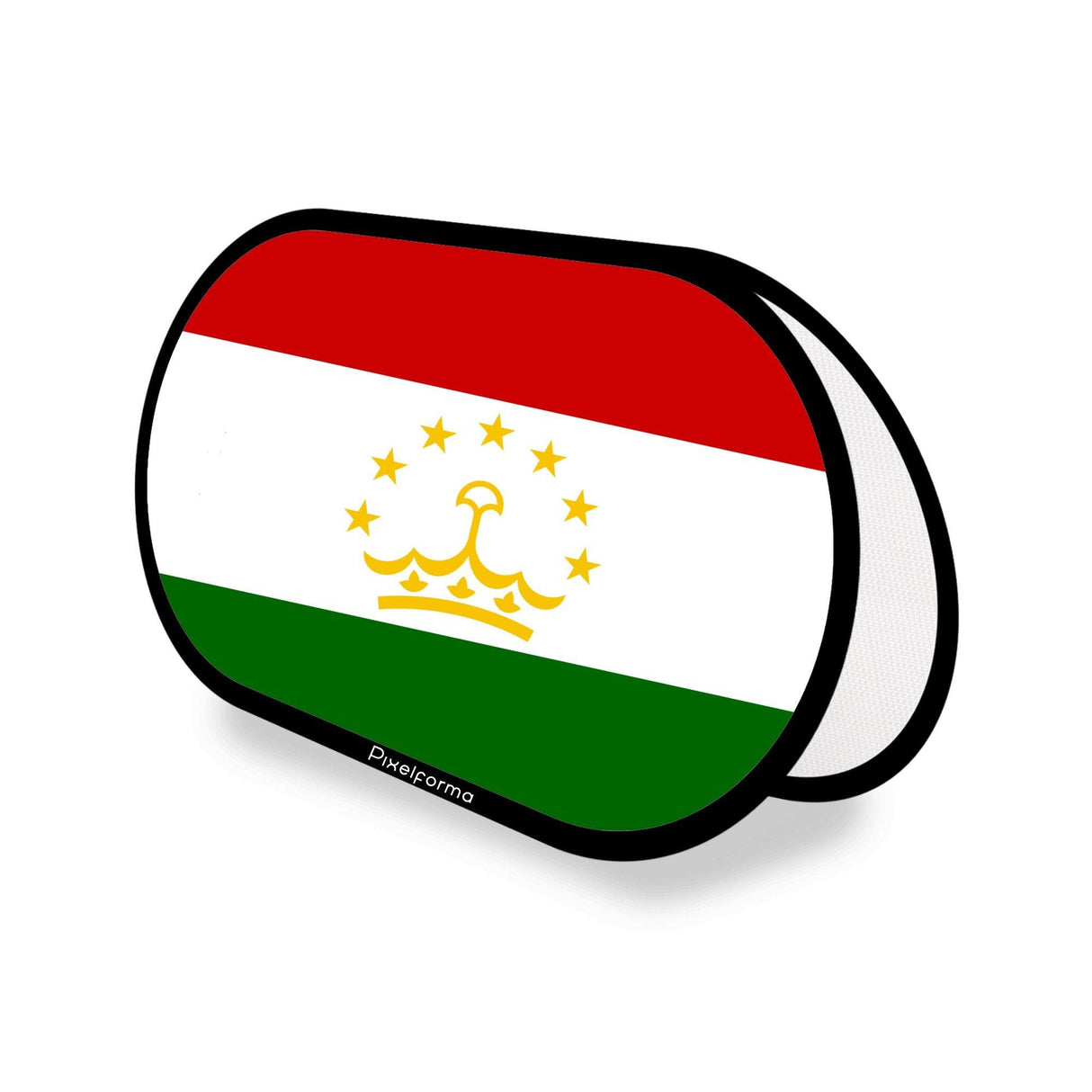 Support publicitaire ovale Drapeau du Tadjikistan - Pixelforma