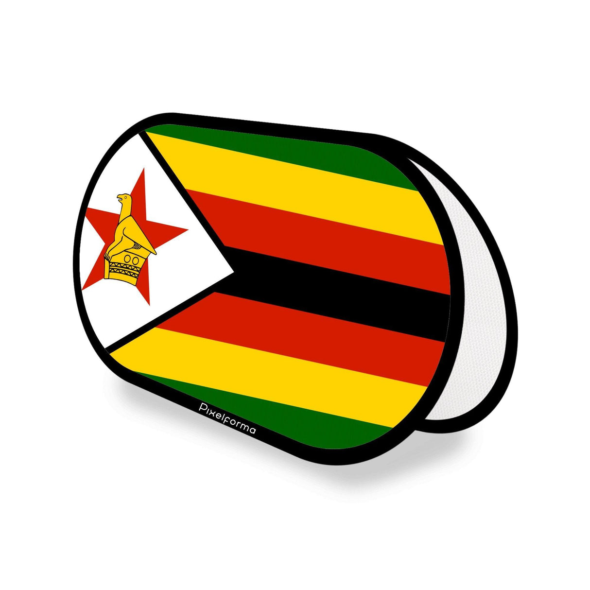 Support publicitaire ovale Drapeau du Zimbabwe - Pixelforma