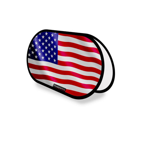 Support publicitaire ovale drapeau états-unis en polyester - pixelforma