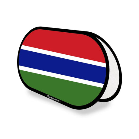 Support publicitaire ovale drapeau gambie en polyester - pixelforma