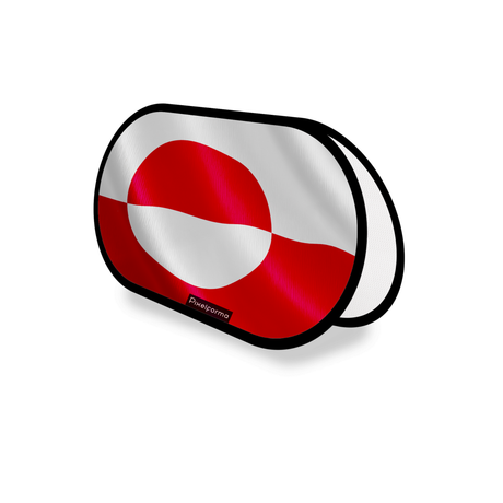 Support publicitaire ovale drapeau groenland en polyester - pixelforma