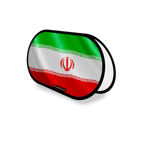 Support publicitaire ovale drapeau iran en polyester - pixelforma