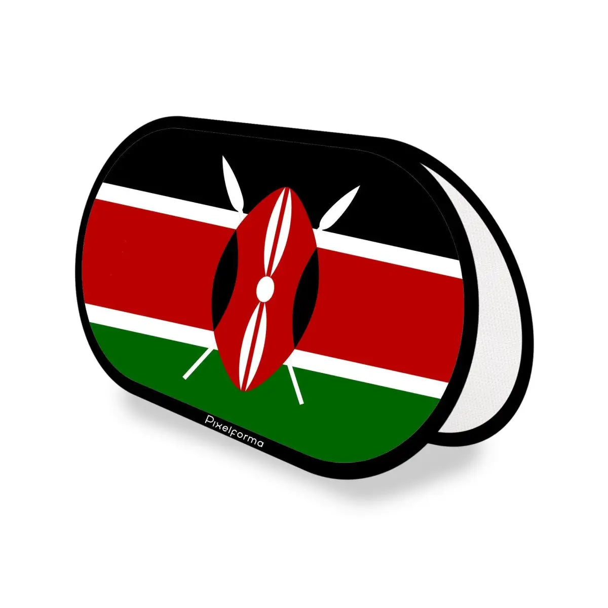 Support publicitaire Ovale Drapeau Kenya en Polyester - Pixelforma 