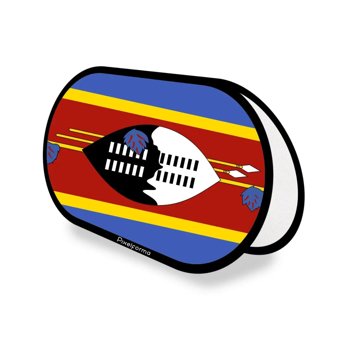 Support publicitaire Ovale Drapeau l'Eswatini en Polyester - Pixelforma 