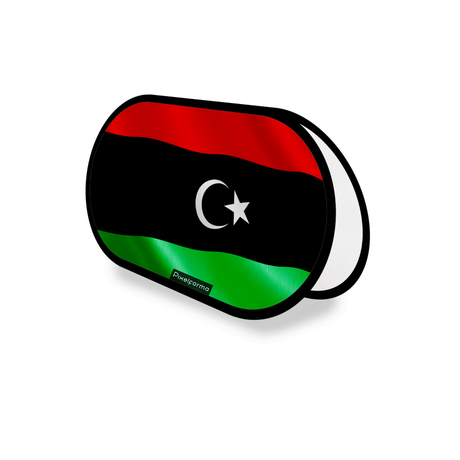 Support publicitaire ovale drapeau libye en polyester - pixelforma
