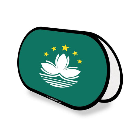 Support publicitaire ovale drapeau macao en polyester - pixelforma