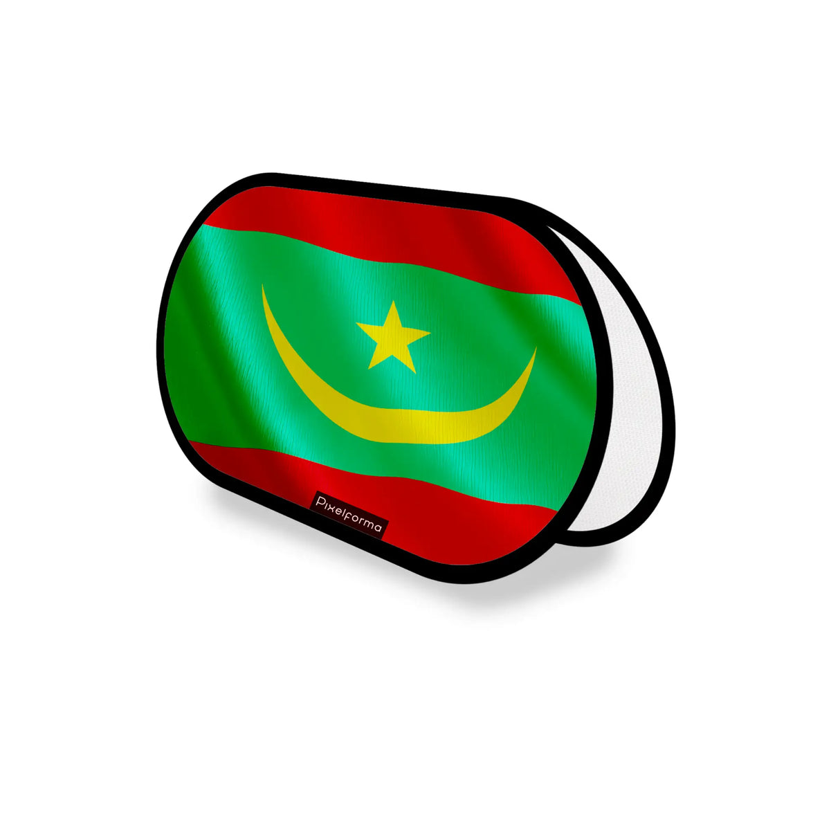 Support publicitaire ovale drapeau mauritanie léger facile