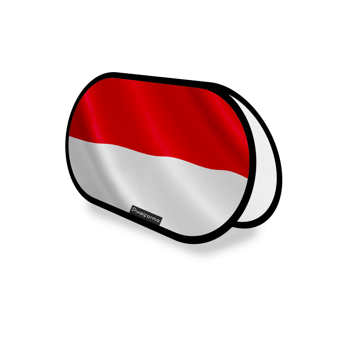 Support publicitaire ovale drapeau monaco en polyester - pixelforma