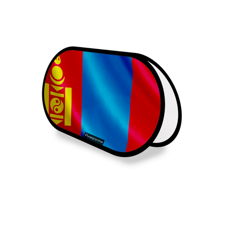 Support publicitaire ovale drapeau mongolie en polyester - pixelforma