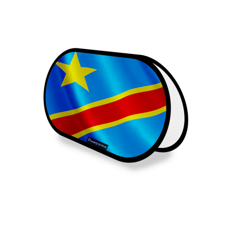 Support publicitaire ovale drapeau république démocratique du congo en polyester - pixelforma