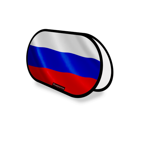Support publicitaire ovale drapeau russie en polyester - pixelforma
