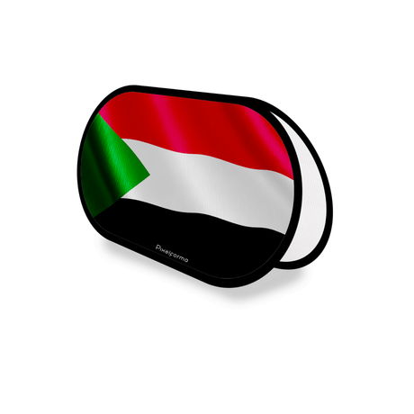 Support publicitaire ovale drapeau soudan en polyester - pixelforma