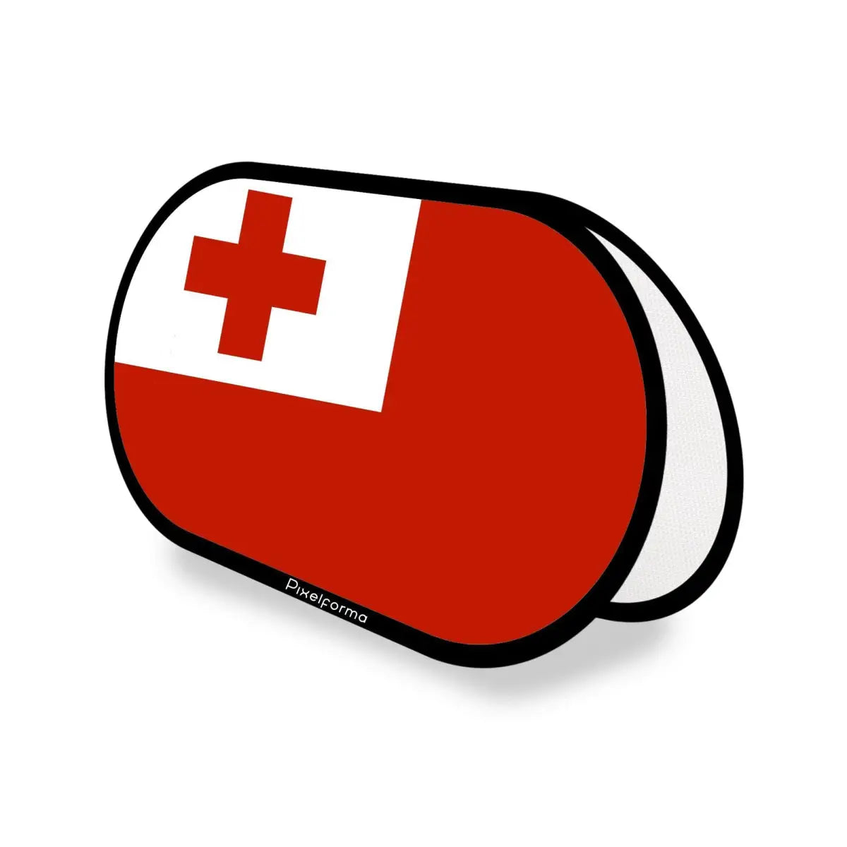 Support publicitaire ovale drapeau tonga en polyester - pixelforma