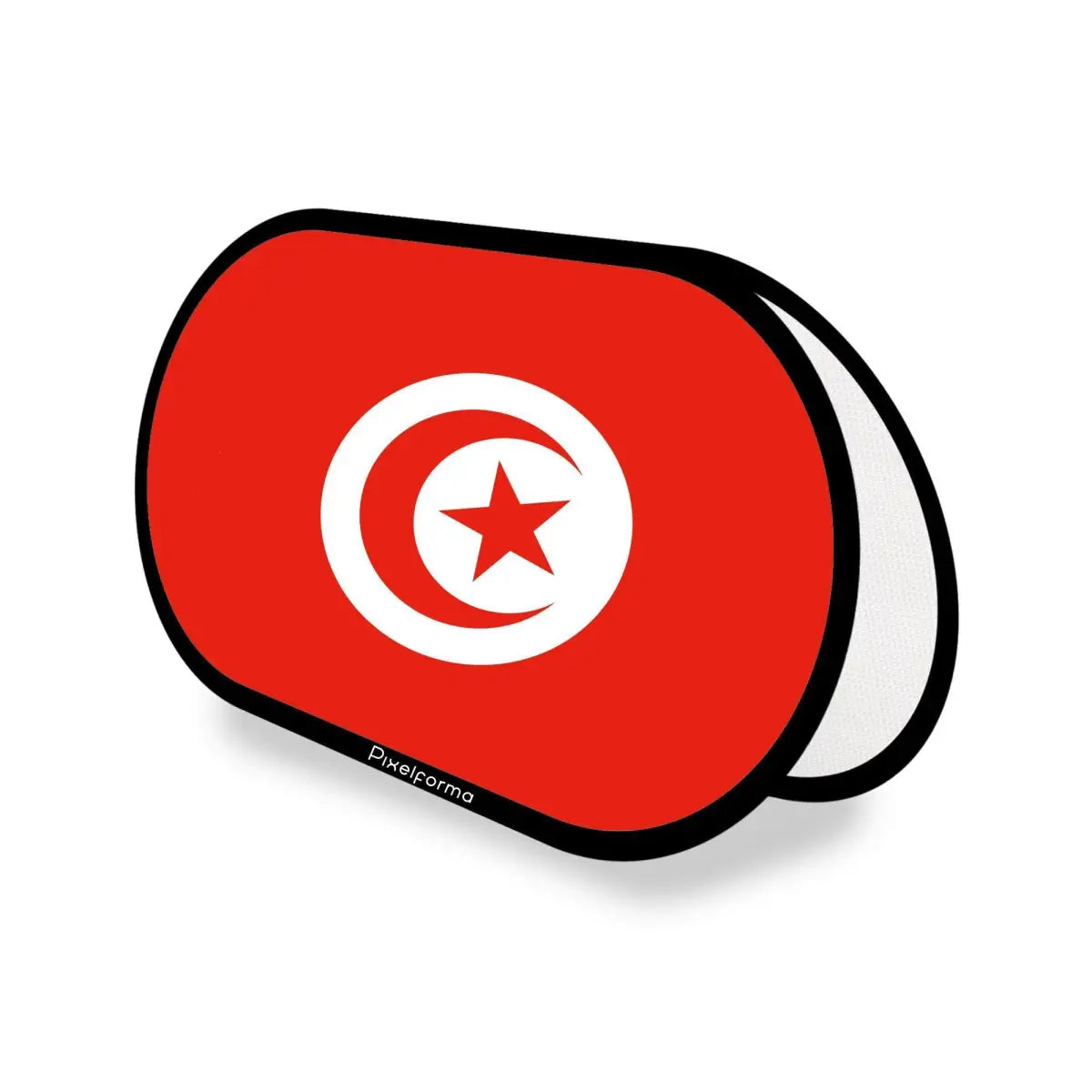 Support publicitaire Ovale Drapeau Tunisie en Polyester - Pixelforma 