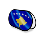 Support publicitaire ovale kosovo léger facile à installer