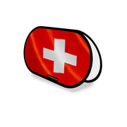 Support publicitaire ovale suisse léger facile à installer