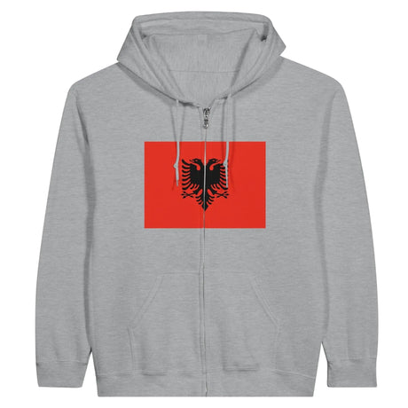 Sweat à capuche albanie coton mélangé broderie drapeau