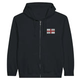Sweat à capuche angleterre coton mélangé broderie couleur