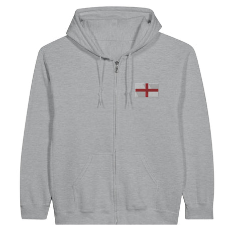 Sweat à capuche angleterre coton mélangé broderie couleur