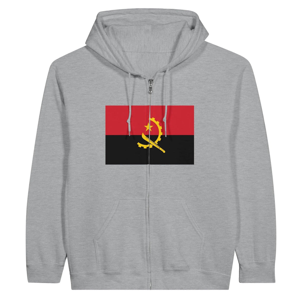 Sweat à capuche angola en coton mélangé fermeture éclair