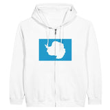 Sweat à capuche antarctique coton mélangé fermeture éclair