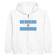 Sweat à capuche argentine coton mélangé fermeture éclair