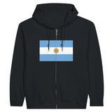 Sweat à capuche argentine coton mélangé fermeture éclair