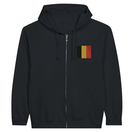 Sweat à capuche belgique coton mélangé broderie couleur