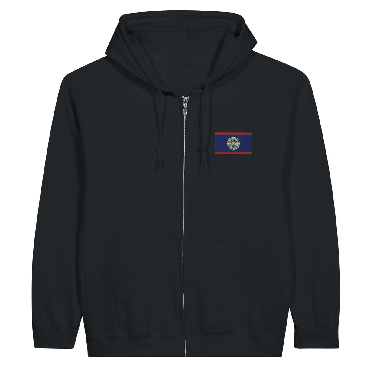 Sweat à capuche belize coton broderie couleur fermeture éclair