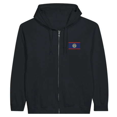Sweat à capuche belize coton broderie couleur fermeture éclair